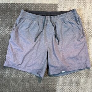 Rhone Mens Mako Shorts 7 Inch Inseam Grey Crosshatch Athletic Training Size L